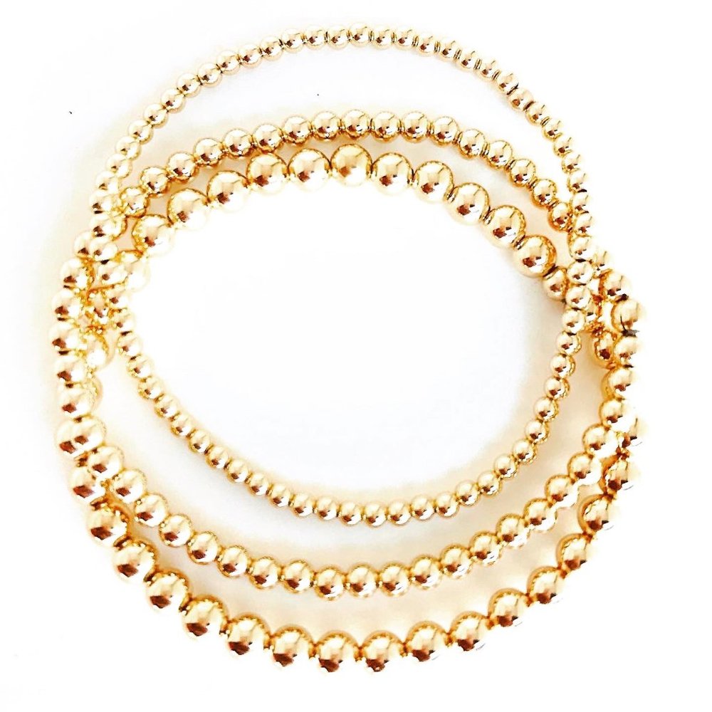 Set of 3 Stackable Stretch Bracelets (3mm, 4mm, 5mm)